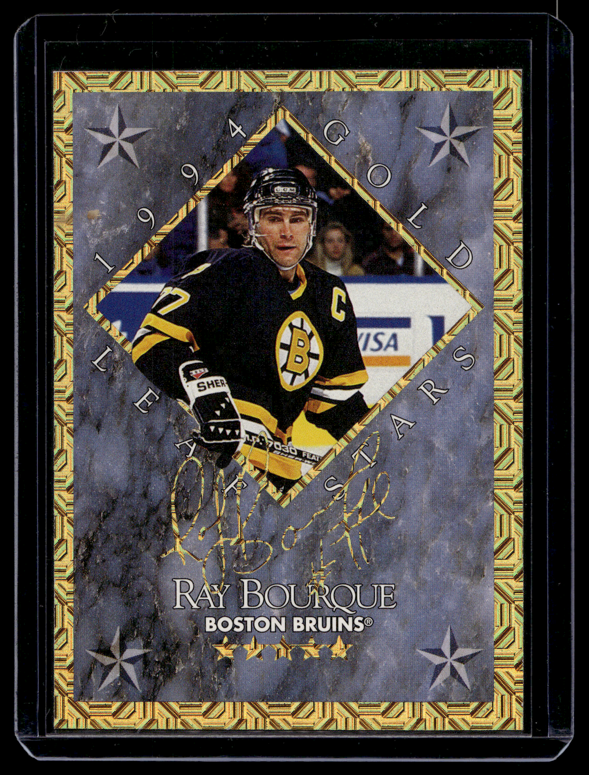 1994-95 Leaf - Gold Leaf Stars - Ray Bourque / Brian Leetch #6 /10000
