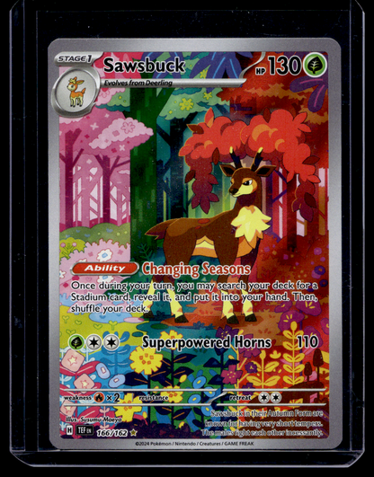 2024 Pokemon - Sword & Shield - Temporal Forces - Illustration Rare - Sawsbuck #166