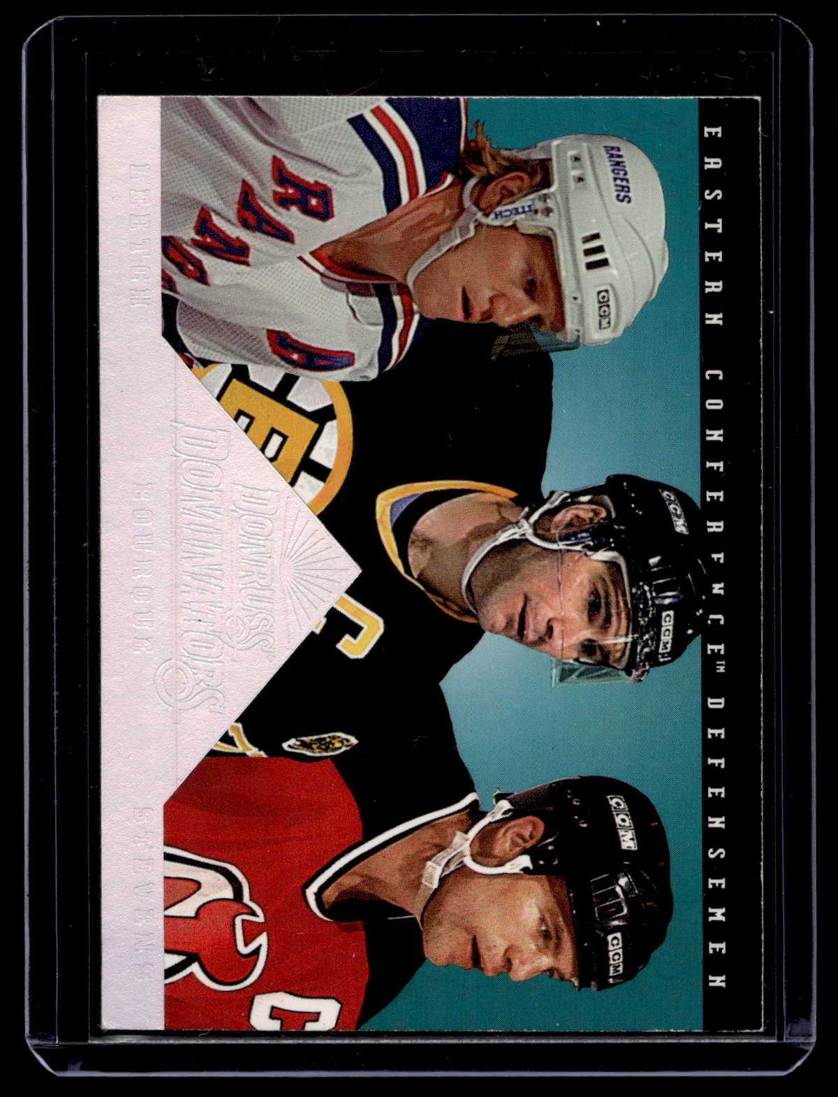 1994-95 Donruss - Dominators - Scott Stevens / Ray Bourque / Brian Leetch #2
