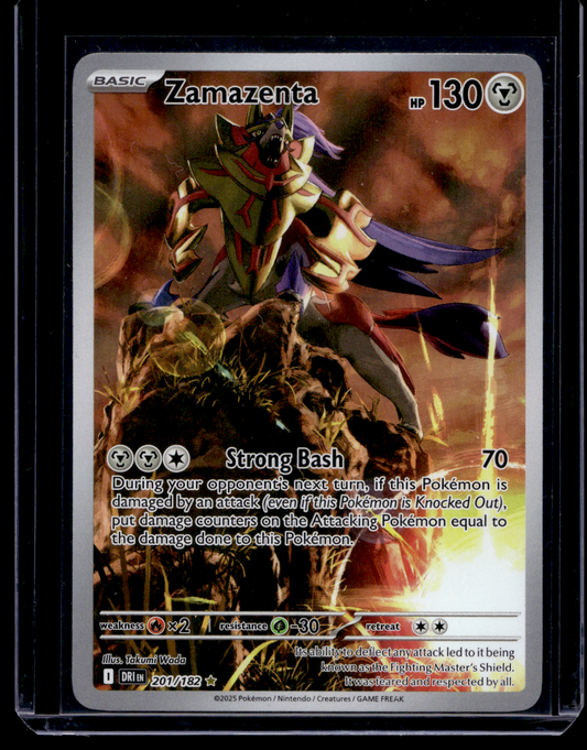 2025 Pokemon Scarlet & Violet - Destined Rivals - Illustration Rare - Zamazenta #201