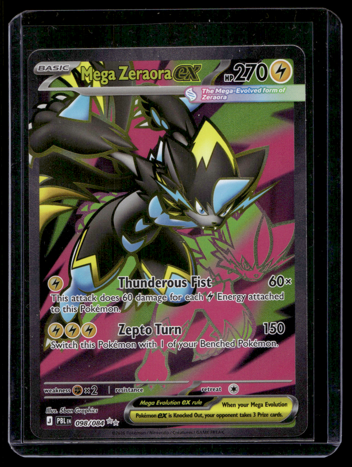 2026 Pokemon - Mega Evolutions - Pitch Black - Ultra Rare - Mega Zeraora ex#098