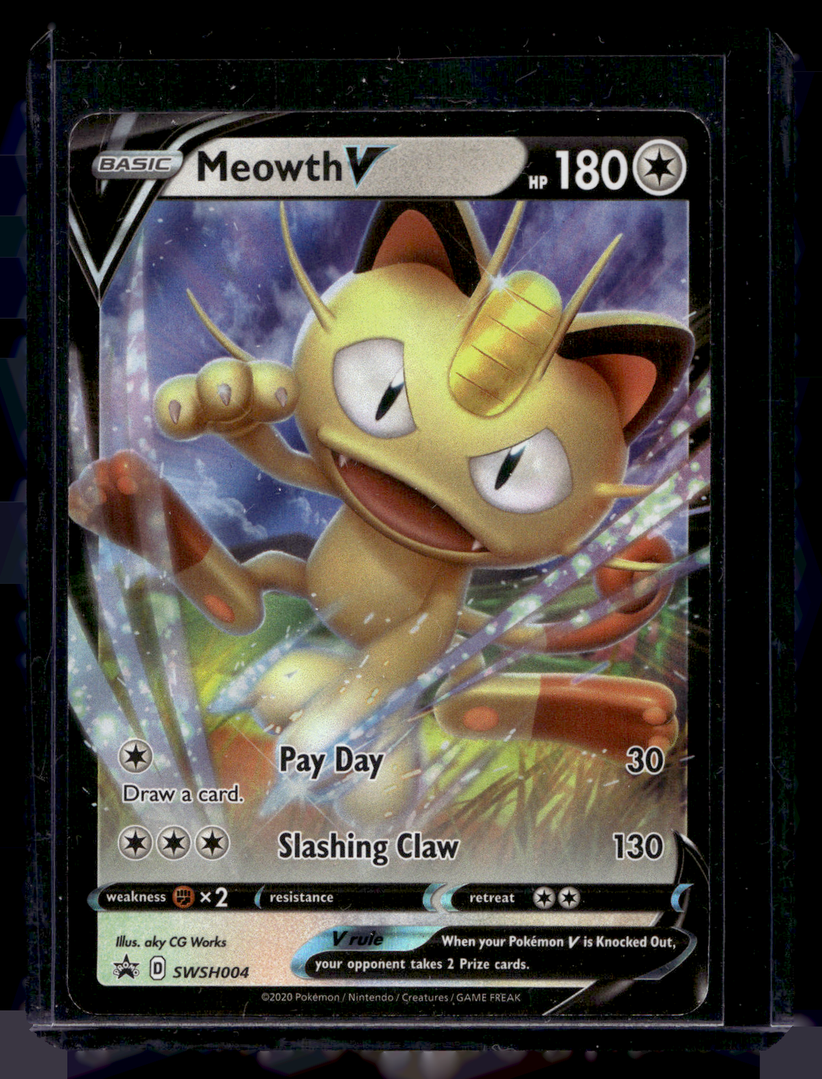 2020 Pokemon Sword & Shield - Black Star Promos - Meowth V #SWSH004