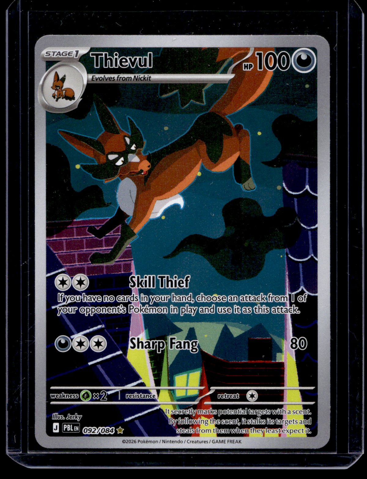2026 Pokemon - Mega Evolutions - Pitch Black - Illustration Rare - Thievul #092