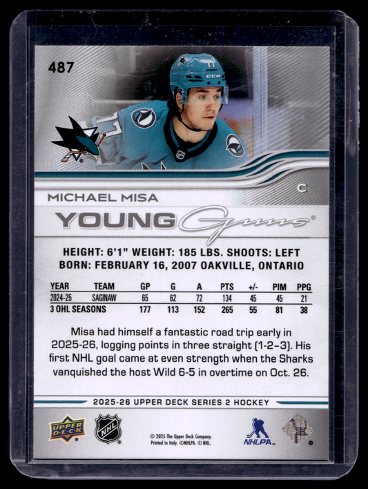 2025-26 Upper Deck Series 2 - Young Guns - Michael Misa #487 RC