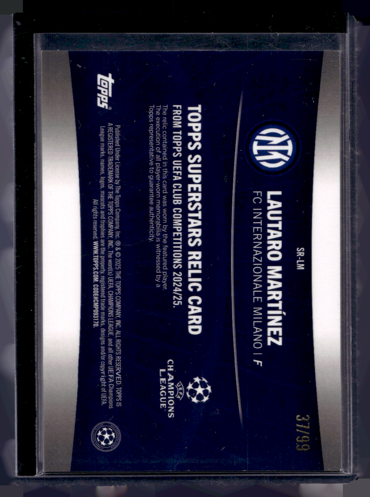 2024-25 Topps UEFA Club Competitions - Superstar Relics - Green Foilboard - Lautaro Martínez #SR-LM /99