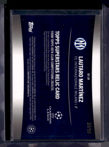 2024-25 Topps UEFA Club Competitions - Superstar Relics - Green Foilboard - Lautaro Martínez #SR-LM /99