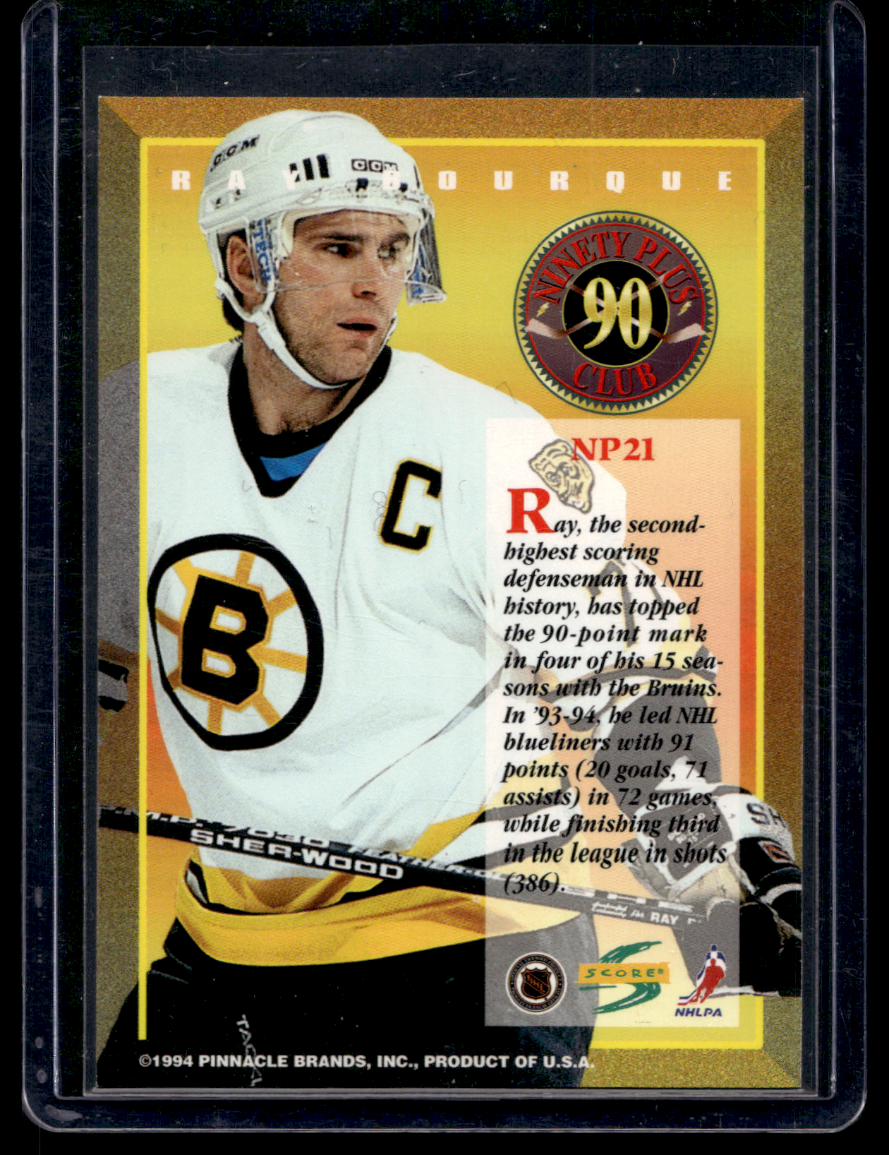 1994-95 Score - Ninety Plus Club - Ray Bourque #NP21