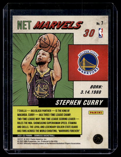 2021-22 Panini Donruss - Net Marvels - Press Proof Gold Foil Black Text - Stephen Curry #7