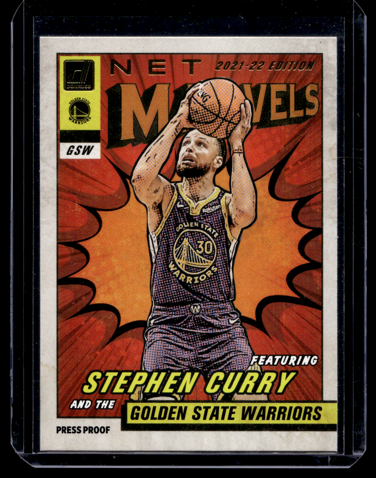 2021-22 Panini Donruss - Net Marvels - Press Proof Gold Foil Black Text - Stephen Curry #7