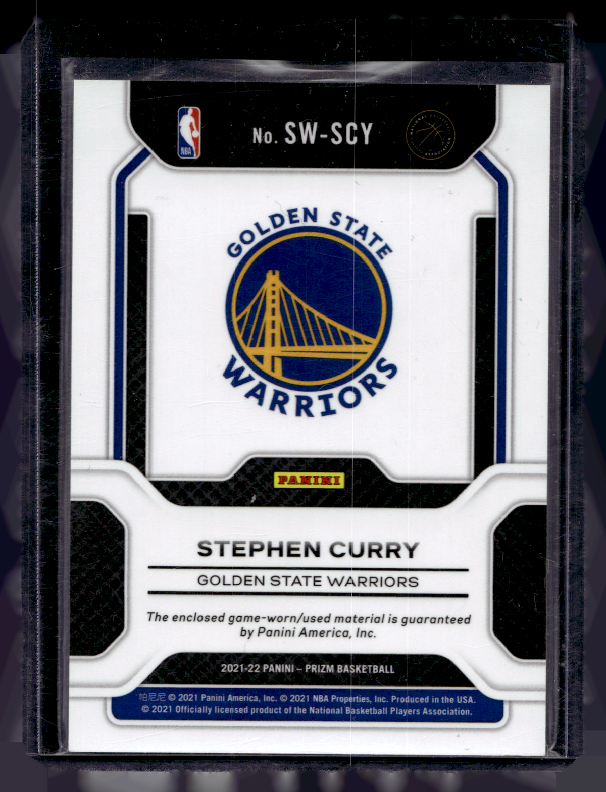2021-22 Panini Prizm - Sensational Swatches - Stephen Curry #SW-SCY