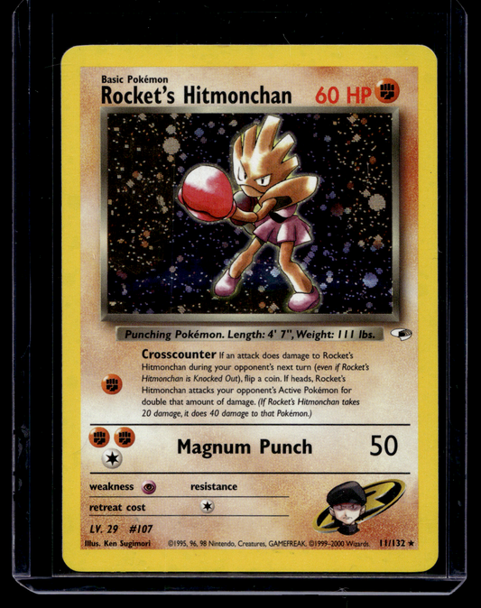 2000 Pokemon Gym Heroes - Holo - Rocket's Hitmonchan #11 (Kunto: Excellent)