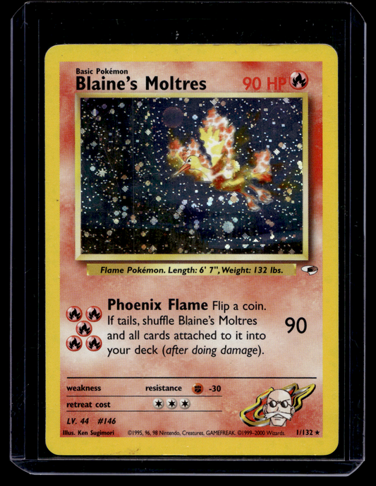 2000 Pokemon Gym Heroes - Holo - Blaine's Moltres #1 (Kunto: Good)