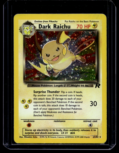 2000 Pokemon Team Rocket - Holo - Dark Raichu #83 (Kunto: Good)