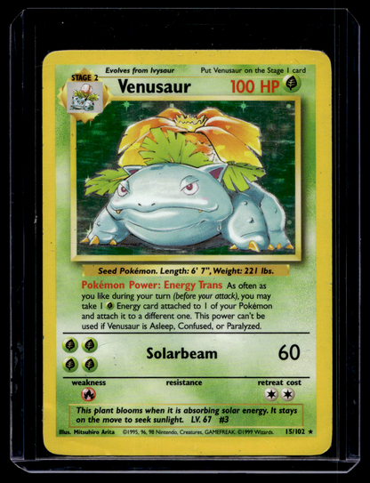 1999 Pokemon Base Set - Holo - Venusaur #15 (Kunto: Lightly Played)