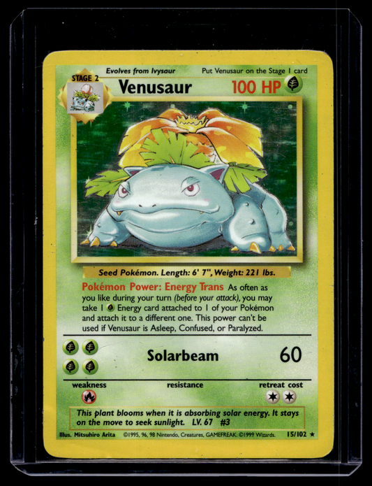 1999 Pokemon Base Set - Holo - Venusaur #15 (Kunto: Lightly Played)