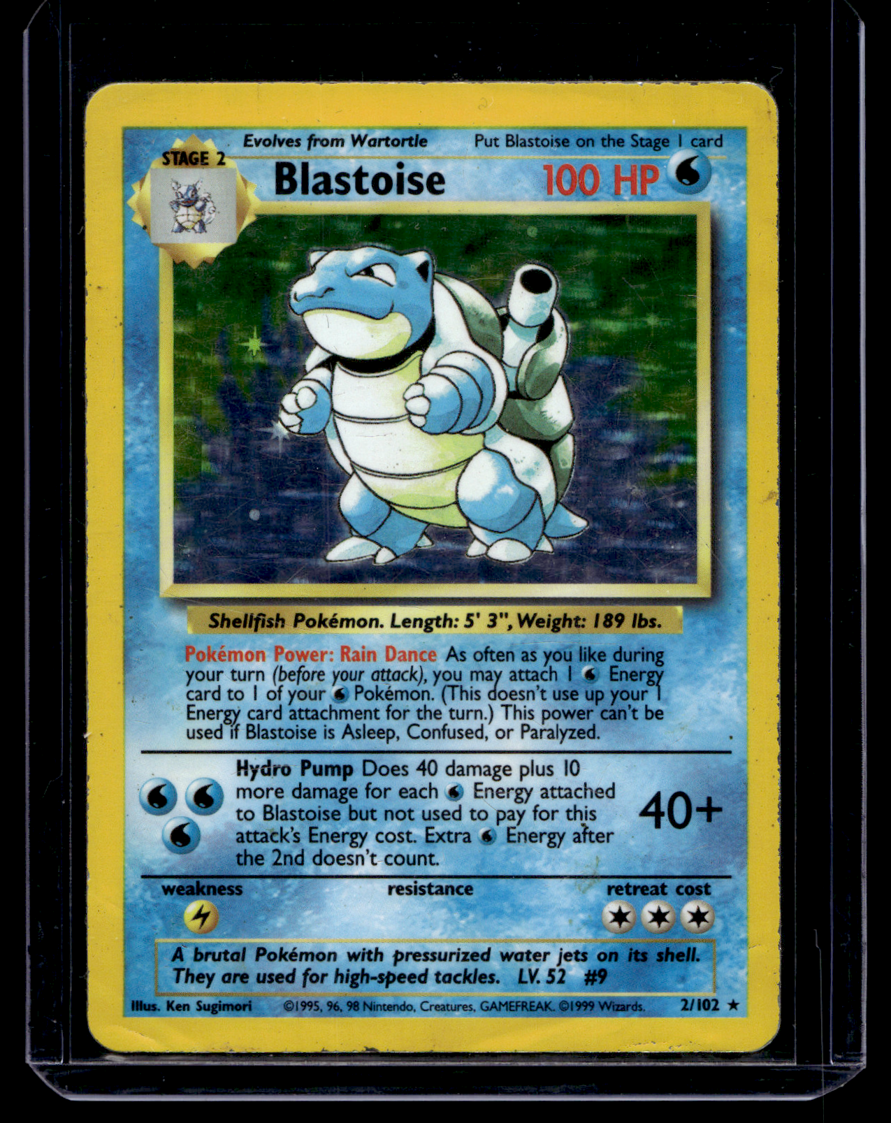 1999 Pokemon Base Set - Holo - Blastoise #2 (Kunto: Lightly Played)