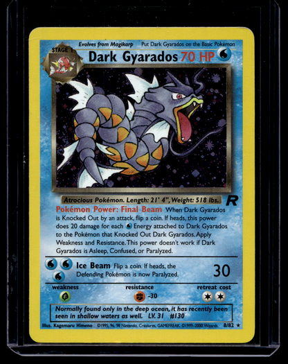 2000 Pokemon Team Rocket - Holo - Dark Gyarados #8 (Kunto: Good/Excellent)