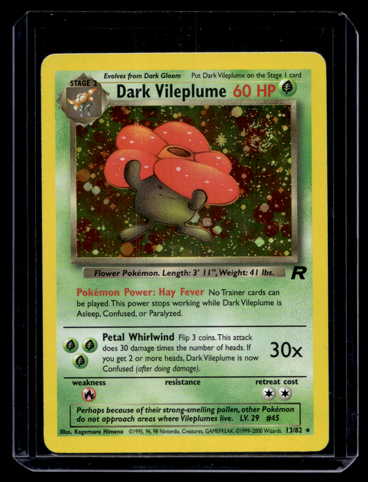 2000 Pokemon Team Rocket - Holo - Dark Vileplume #13 (Kunto: Near mint)