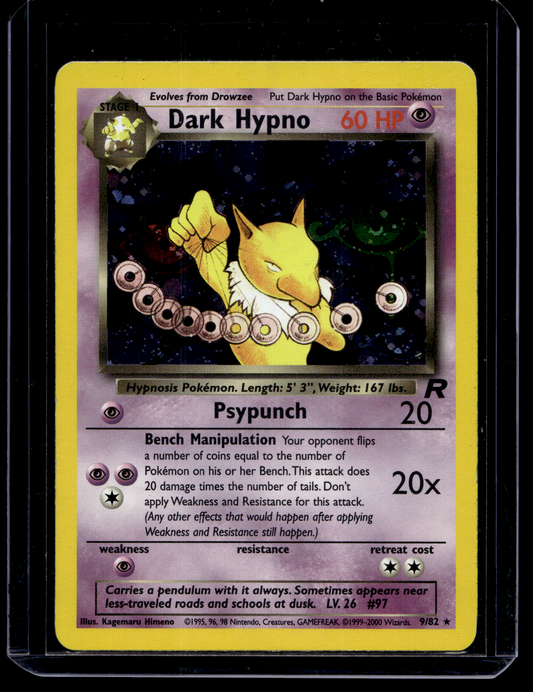 2000 Pokemon Team Rocket - Holo - Dark Hypno #9 (Kunto: Excellent)