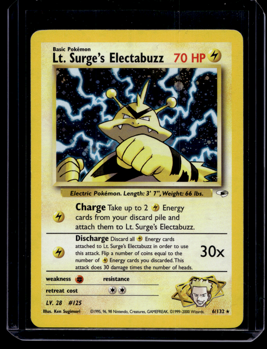 2000 Pokemon Gym Heroes - Holo - Lt. Surge's Electabuzz #6 (Kunto: Good)