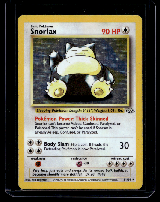 1999 Pokemon Jungle - Holo - Snorlax #11 (Kunto: Good)