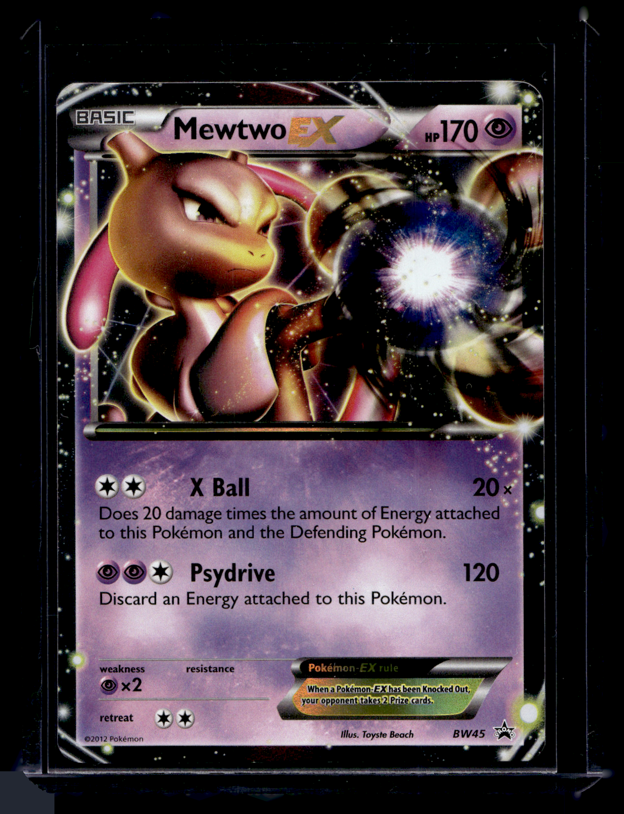 2014 Pokemon Black & White - Black Star Promos - Mewtwo ex #BW45 (Kunto: Excellent)