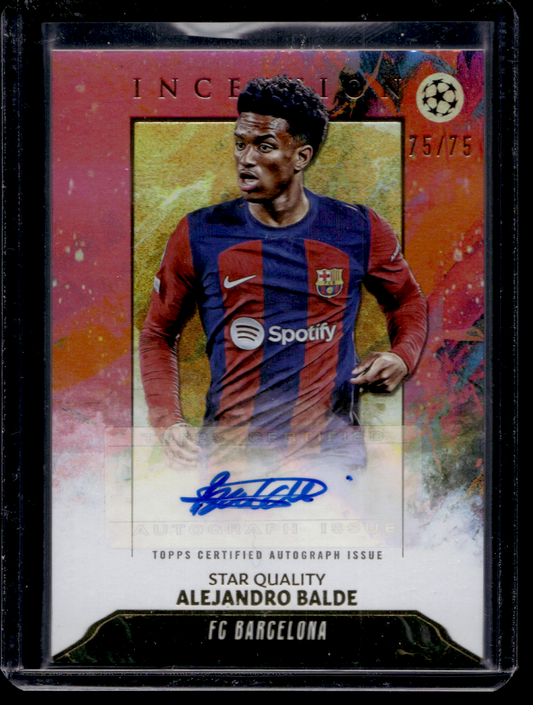2023-24 Topps Inception UEFA Club Competitions - Star Quality Autographs - Pink - Alejandro Balde #SQA-BA /75