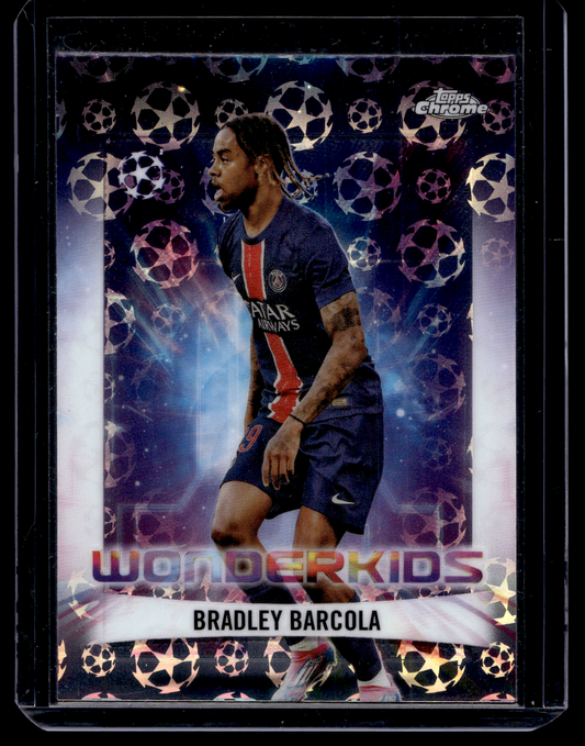 2024-25 Topps Chrome UEFA Club Competitions - Wonderkids - Starball Refractor - Bradley Barcola #WK-9