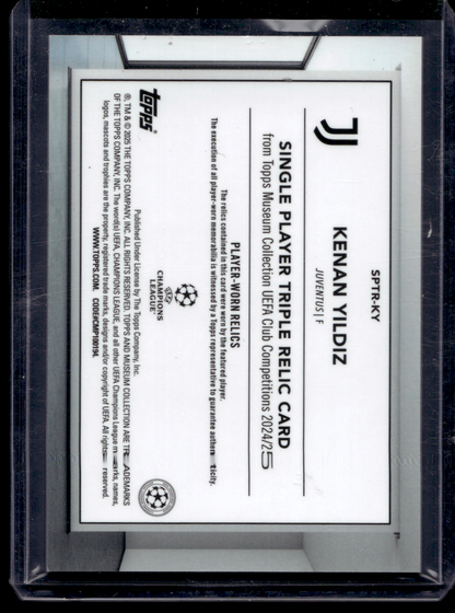 2024-25 Topps Museum Collection UEFA Club Competitions - Single Player Triple Relics - Kenan Yildiz #SPTR-KY /75