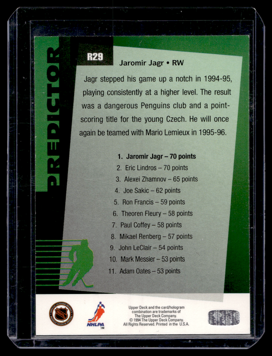 1994-95 Upper Deck - Predictor Retail - Winners Prizes Gold - Jaromir Jagr #R29