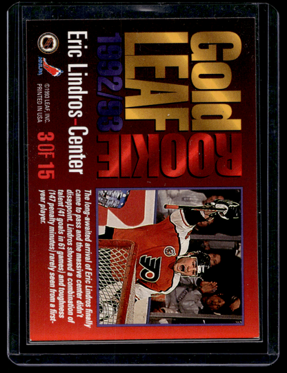 1993-94 Leaf - Gold Leaf Rookie - Eric Lindros #3