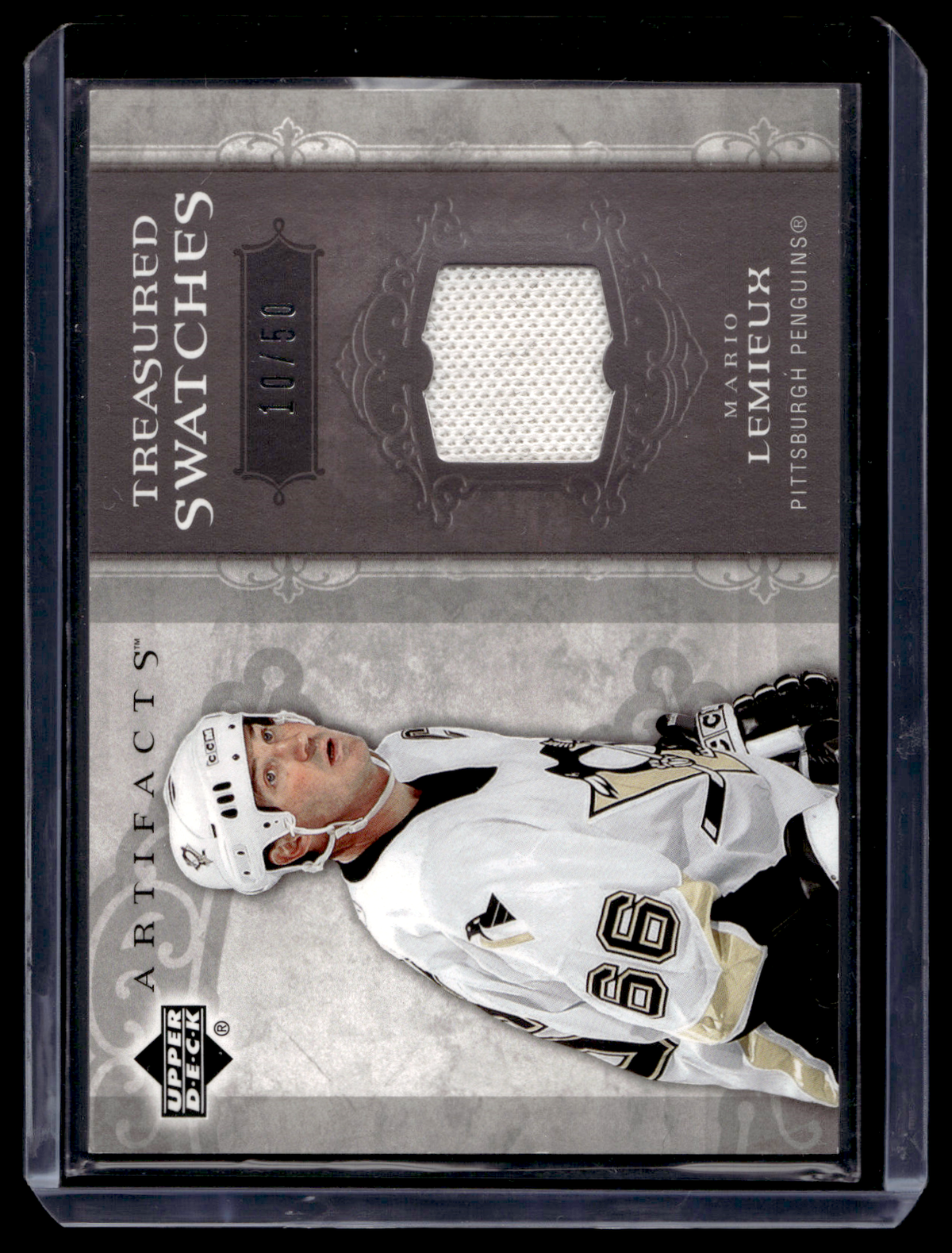 2006-07 Upper Deck Artifacts - Treasured Swatches - Silver - Mario Lemieux #TS-ML /50
