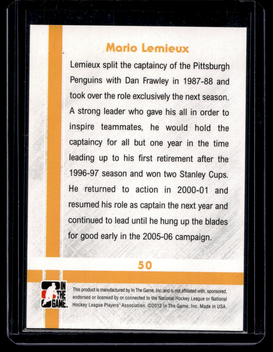 2011-12 In the Game Captain-C Series - Gold - Mario Lemieux #50 /50