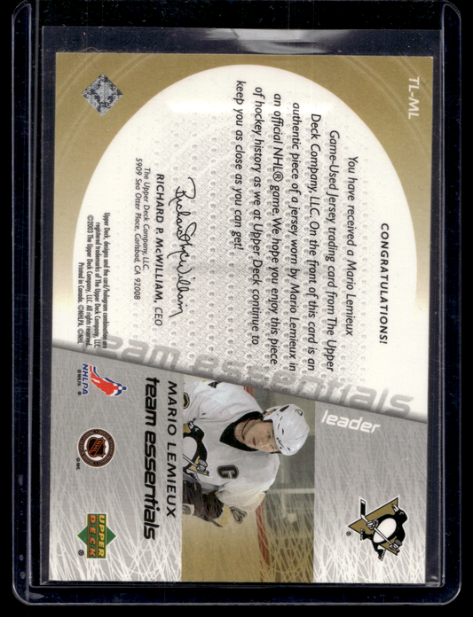 2002-03 Upper Deck - Team Essentials Jerseys - Mario Lemieux #TL-ML