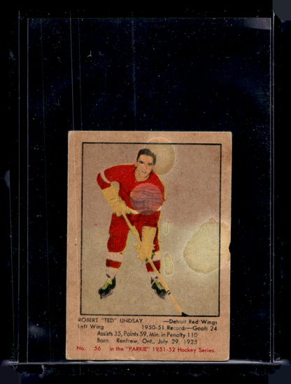 1951-52 Parkhurst - Ted Lindsay #56 RC (Katso kunto!)