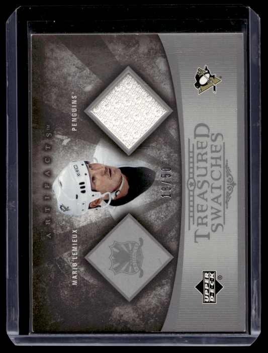 2005-06 Upper Deck Artifacts - Treasured Swatches - Silver - Mario Lemieux #TS-ML /50