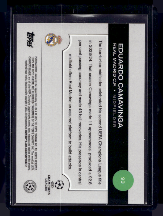 2024-25 Topps Chrome UEFA Club Competitions LogoFractor Edition - Orange Refractor - Eduardo Camavinga #93 /25