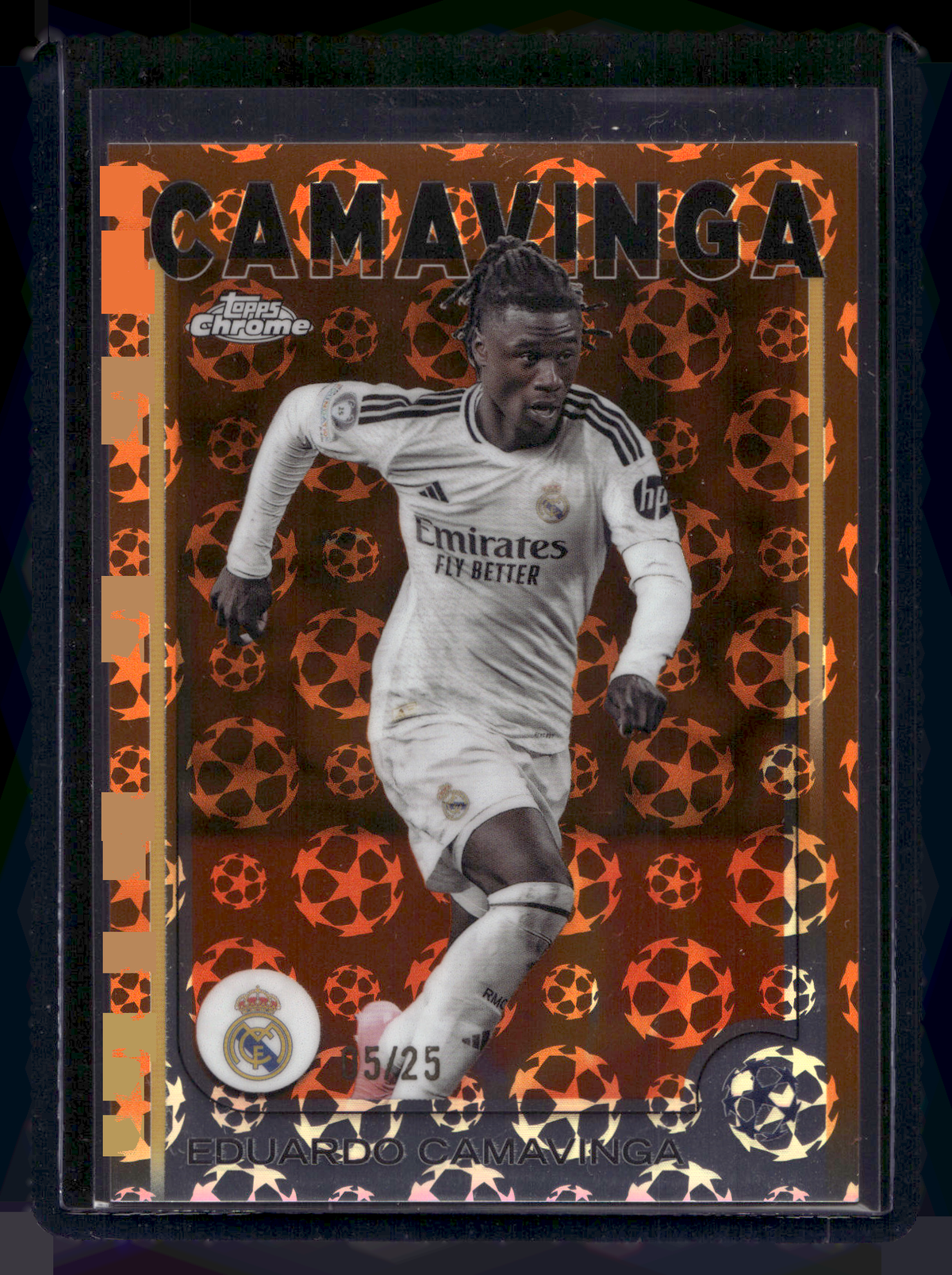 2024-25 Topps Chrome UEFA Club Competitions LogoFractor Edition - Orange Refractor - Eduardo Camavinga #93 /25