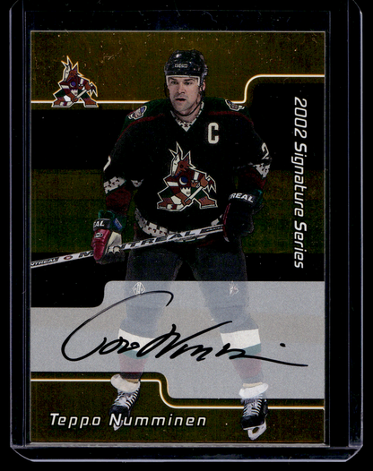 2001-02 In the Game Be A Player Signature Series - Gold Autographs - Teppo Numminen #110