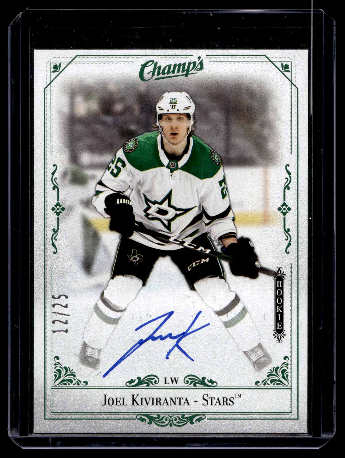 2020-21 Upper Deck Clear Cut - Champs Autographs - Green - Rookies - Joel Kiviranta #C-JK /25 RY