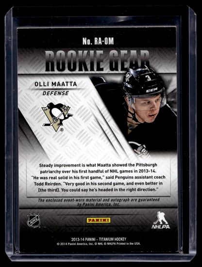 2013-14 Panini Rookie Anthology - Titanium Update Rookie Gear Autographs - Olli Maatta #RA-OM /100 RY