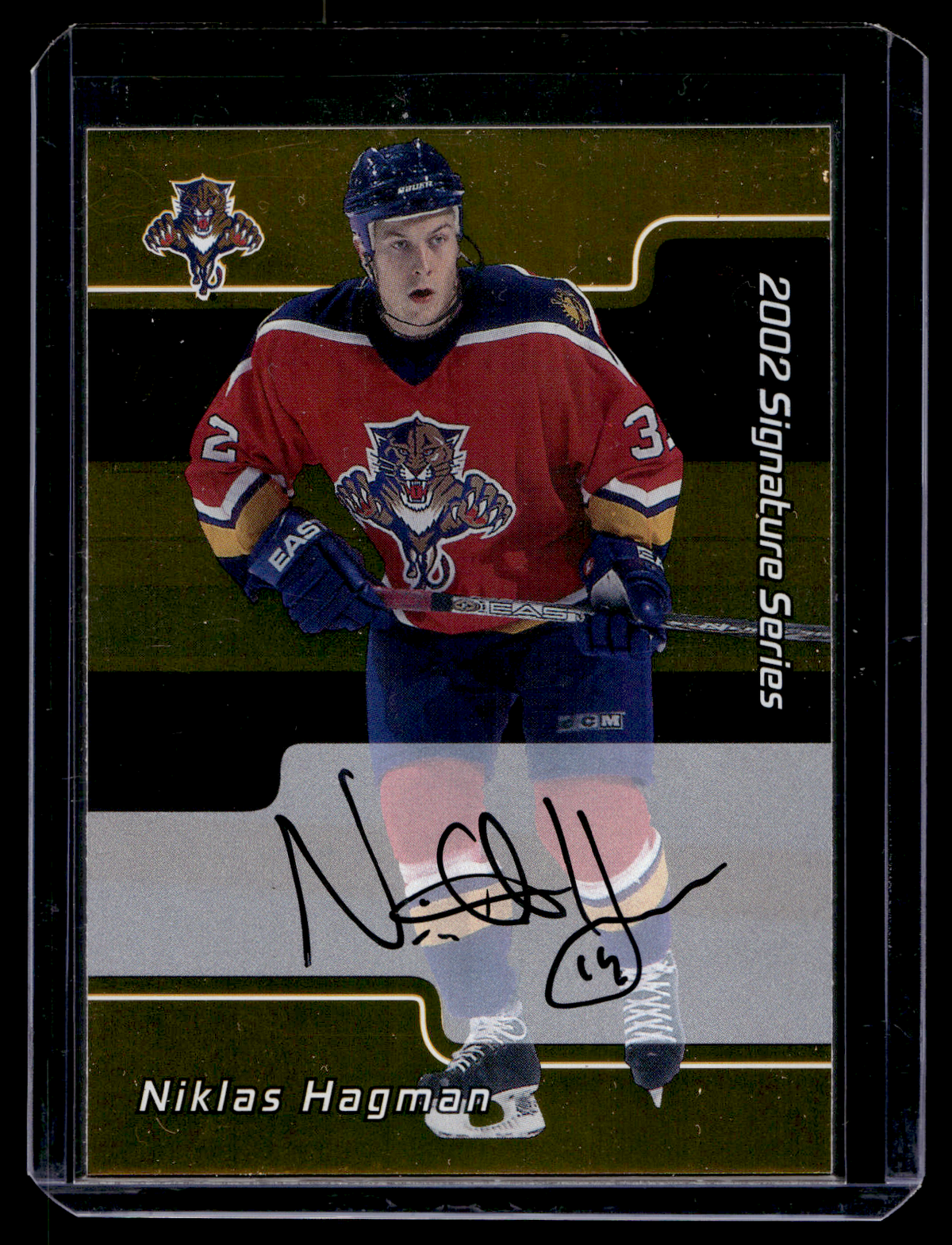 2001-02 In the Game Be A Player Signature Series - Gold Autographs - Niklas Hagman #234 RC