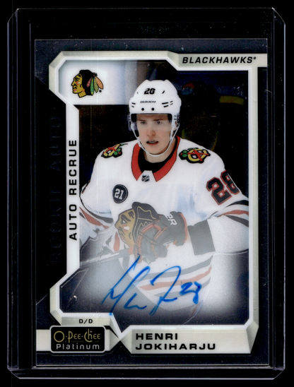 2018-19 Upper Deck OPC Platinum - Rookie Autographs - Henri Jokiharju #R-HJ RY
