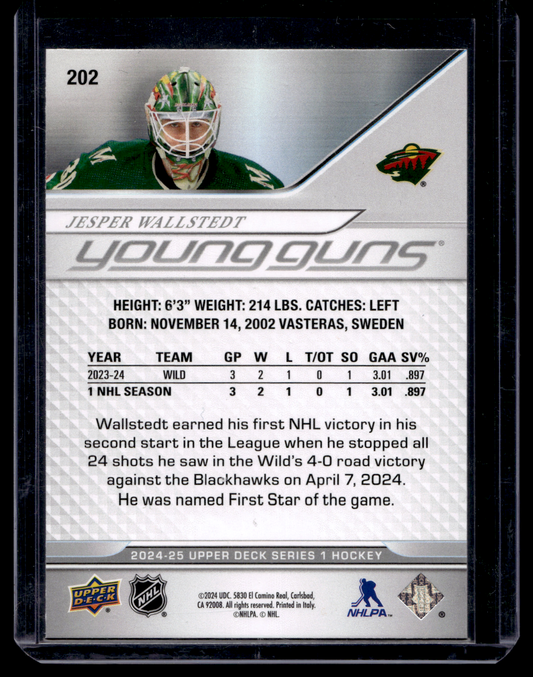 2024-25 Upper Deck Series 1 - Young Guns - Jesper Wallstedt #202 RC