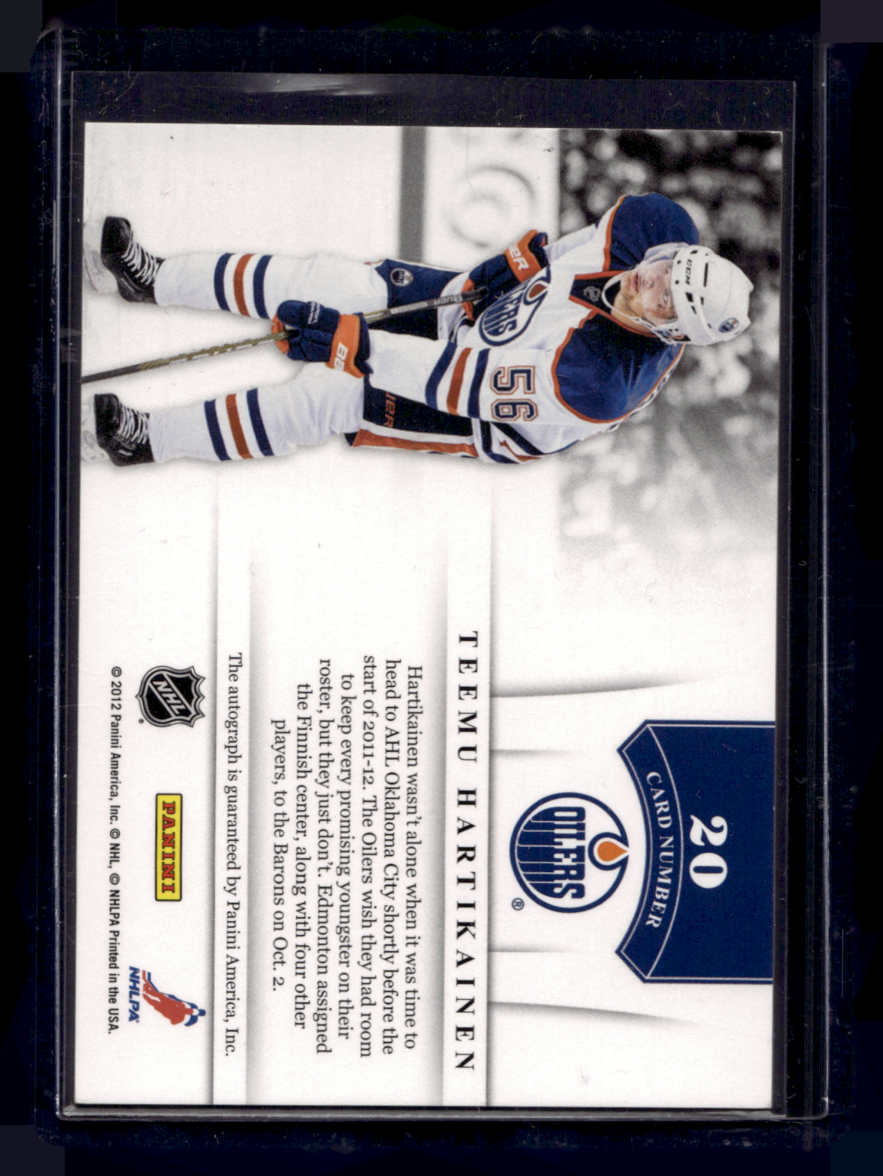 2011-12 Panini Playoff Contenders - NHL Ink - Teemu Hartikainen #20 RY