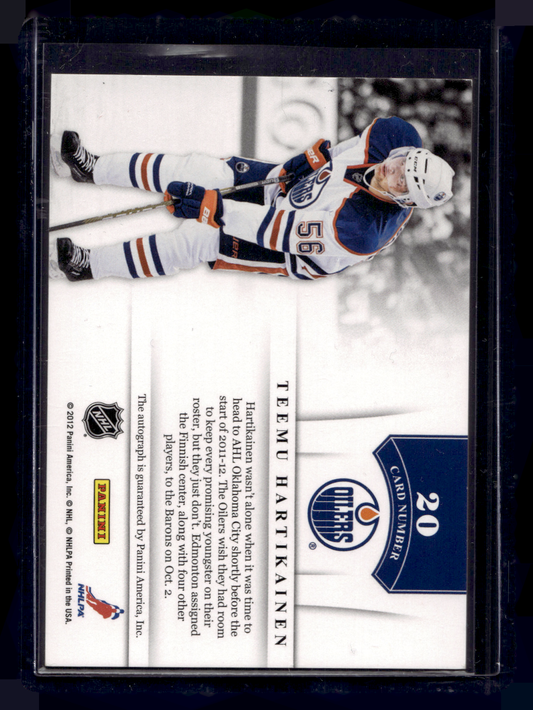 2011-12 Panini Playoff Contenders - NHL Ink - Teemu Hartikainen #20 RY