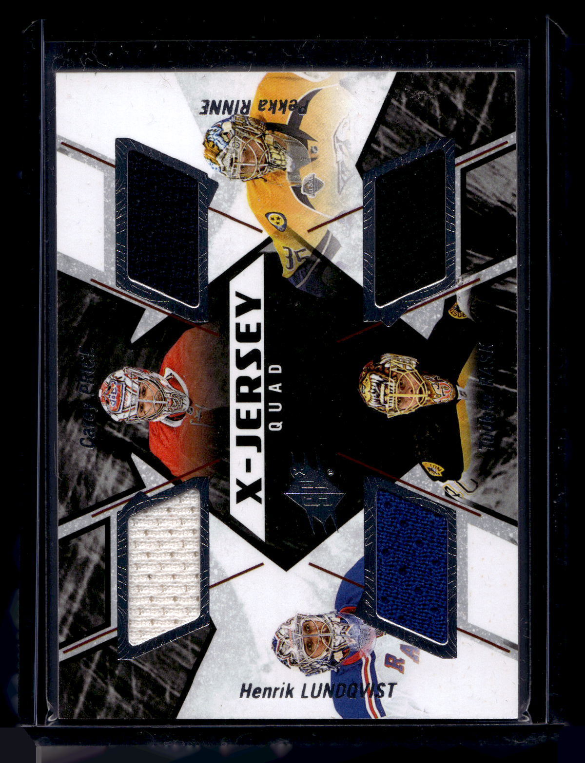 2015-16 Upper Deck SPx - X-Jersey Quad - Carey Price / Pekka Rinne / Henrik Lundqvist / Tuukka Rask #XQ-PRLR