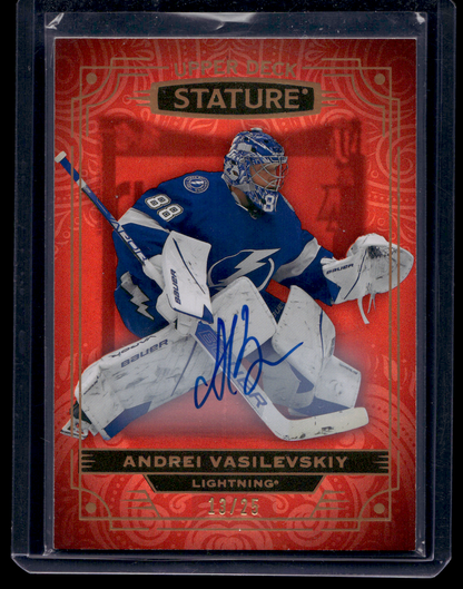 2022-23 Upper Deck Stature - Red Autographs - Andrei Vasilevskiy #79 /25