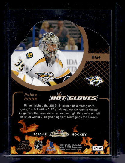 2016-17 Upper Deck Fleer Showcase - Flair Hot Gloves - Pekka Rinne #HG4