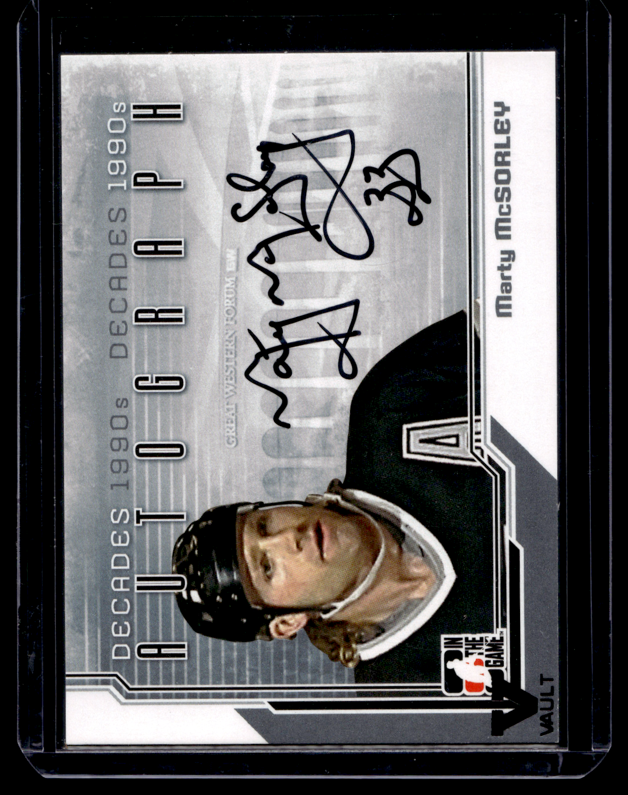 2013-14 In the Game Decades 1990s - Autograph - Silver ITG Vault Black - Marty McSorley #A-MMC